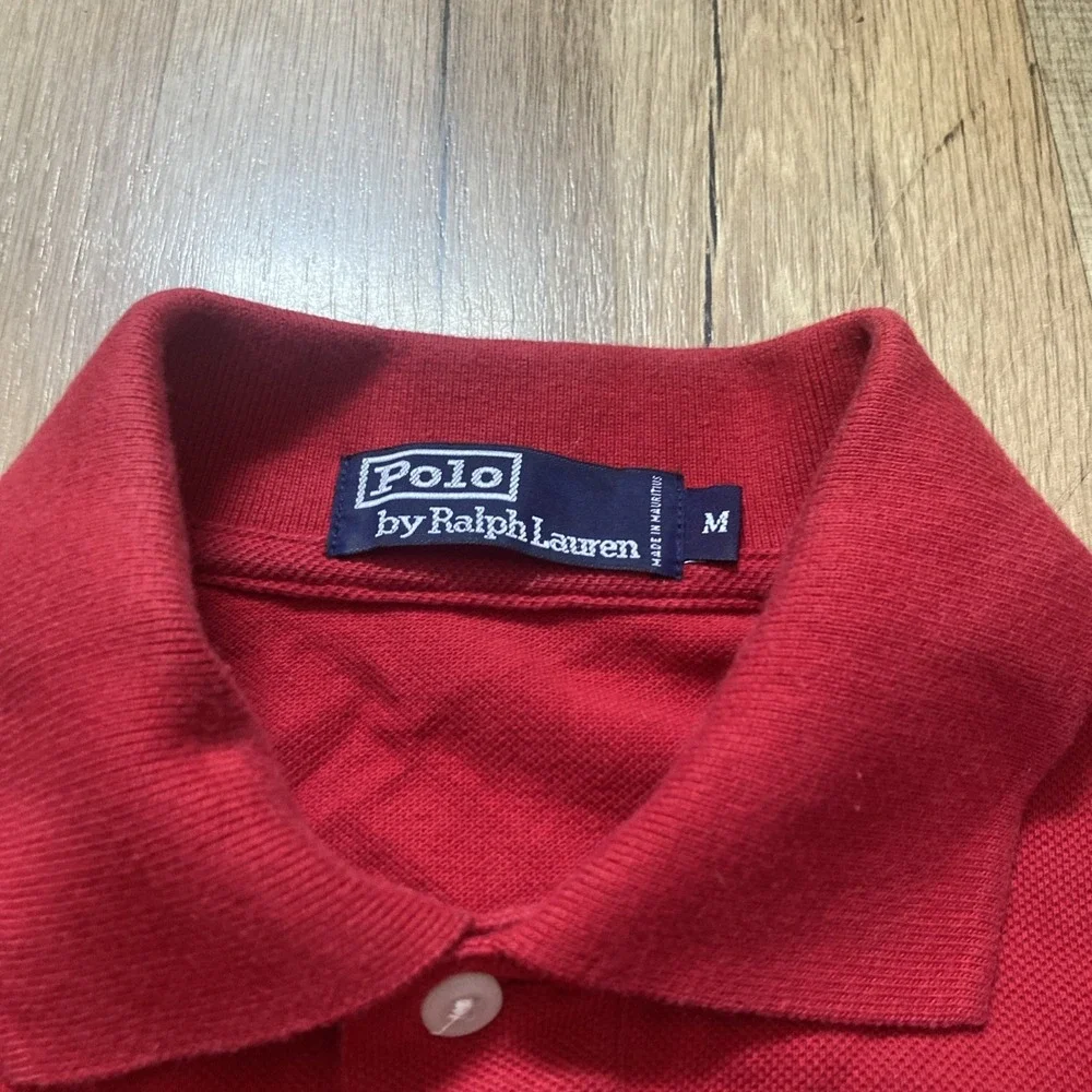 Polo Ralph Lauren Polo Shirt Red Size M Pony 100% Cotton Preppy Men's Vintage